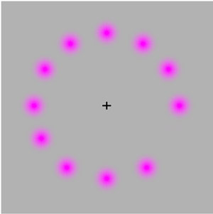 optische illusie met bewegende stip